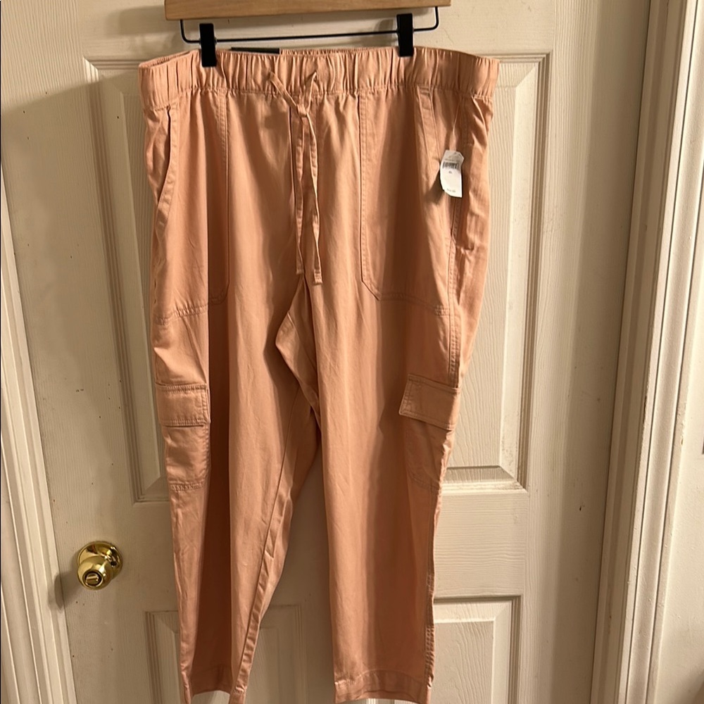 GAP Tan Tapered Trousers with Elastic Waistband